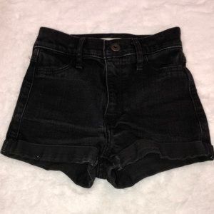 Abercrombie Kids Black Cuffed High Waisted Short